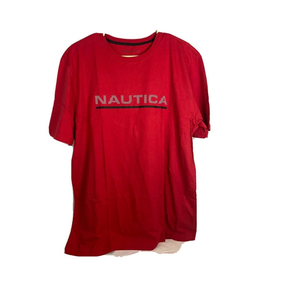 Nautica Mens Red X-large T-Shirt Short Sleeve Logo (Next Day Shipping✈️)